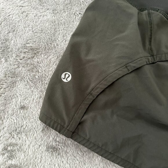 Lululemon Run Times Olive Green Running Shorts Women's size 8 - Picture 3 of 6